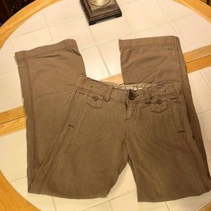 Vintage American Eagle twill/ linen blend khaki trousers 0